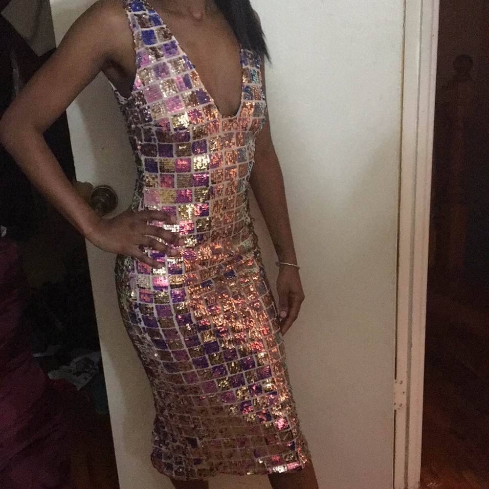 Multi color sequence dress